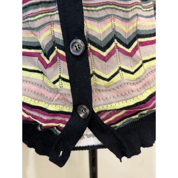 Missoni Sz 10 S/M Fine Knit Long Chevron Zig-Zag Iconic Cardigan Sweater - Picture 4 of 13